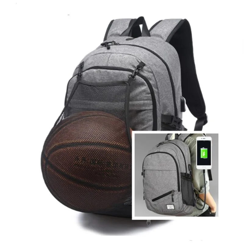

2021 New Shoulder Bag Can Hold Balls Functional Laptop USB Charging Business Travel Backpack School Bags For Teenagers fashion