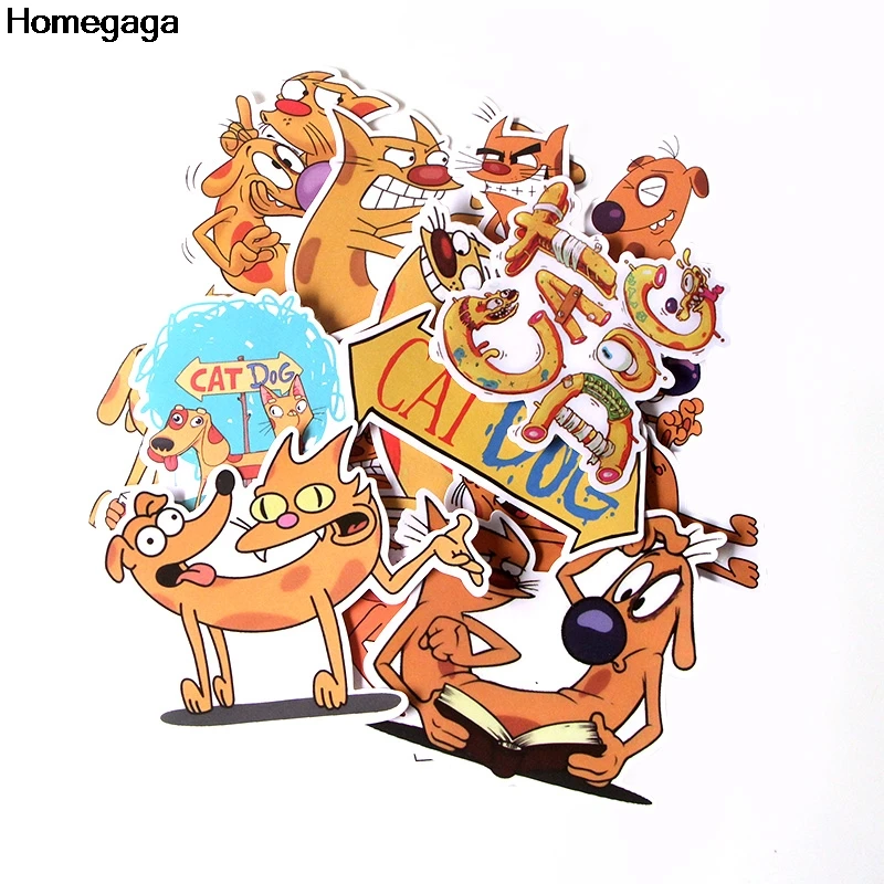Homegaga 14 шт. мультфильм Catdog diy милый Косплей печать Декор стены тетрадь телефон ноутбук велосипед Скрапбукинг наклейка наклейки D2007