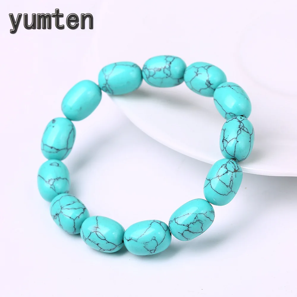 Yumten бирюзовый браслет Хрустальная бусина изумрудная цепочка Женские аксессуары