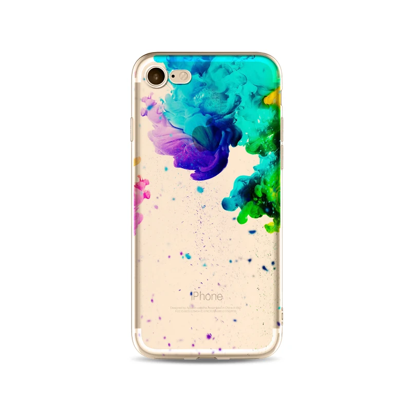 FEIHOO ELE Colorful Painting Phone Case For Iphone X 8 8P 7 7P 6s 6P 5s Transparent Silicone Custom TPU Soft Bags Cases | Мобильные