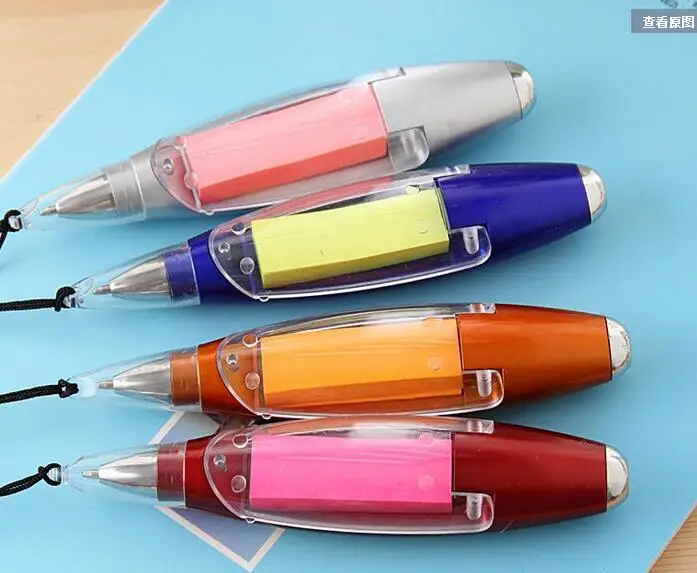 Creative ballpoint pen Notes pen with lights 5pcs free shipping
