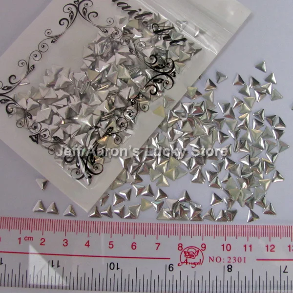 Треугольные diy акриловые 3d металлические украшения для ногтей Стразы заклепки