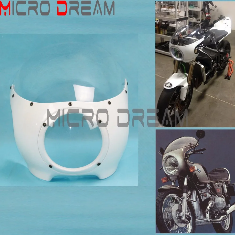 Белая фара для мотоцикла Cafe Racer 5 75 дюйма обтекатель прозрачный экран дефлектор BMW
