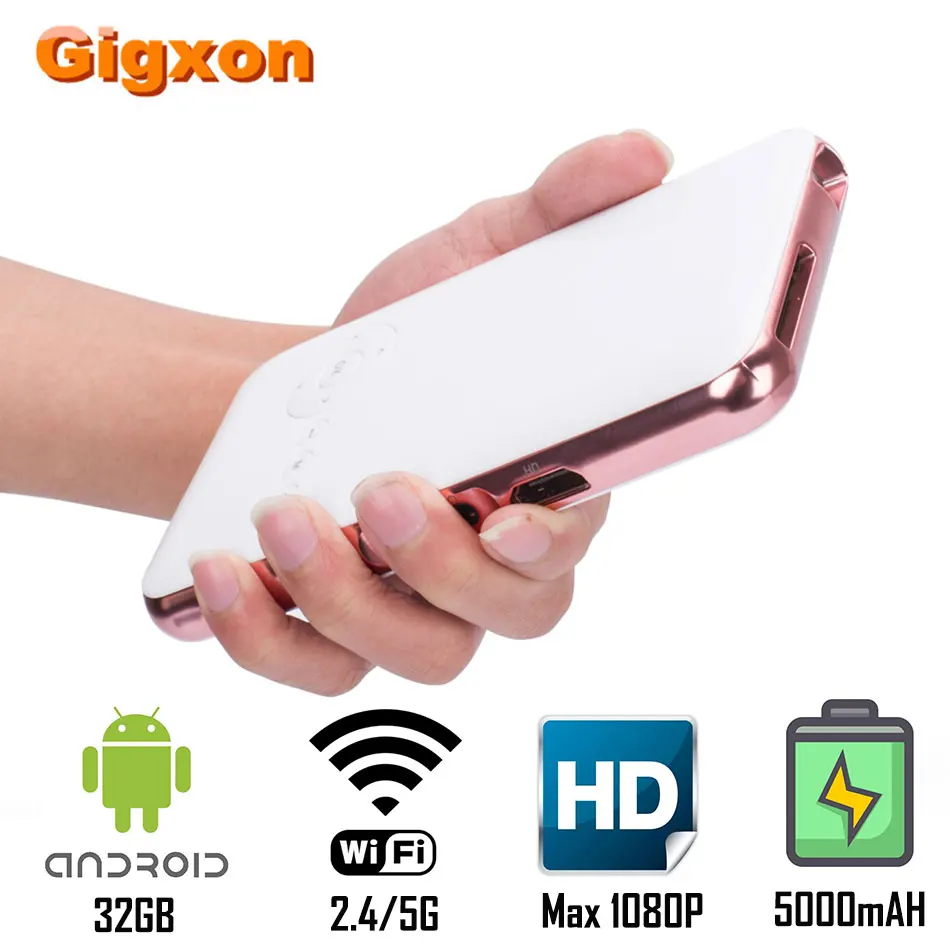 Gigxon G12 мини портативный проектор Android 32 Гб 5000 мАч макс 1080P HDMI USB AV домашний медиаплеер Wifi Bluetooth Naive 480P
