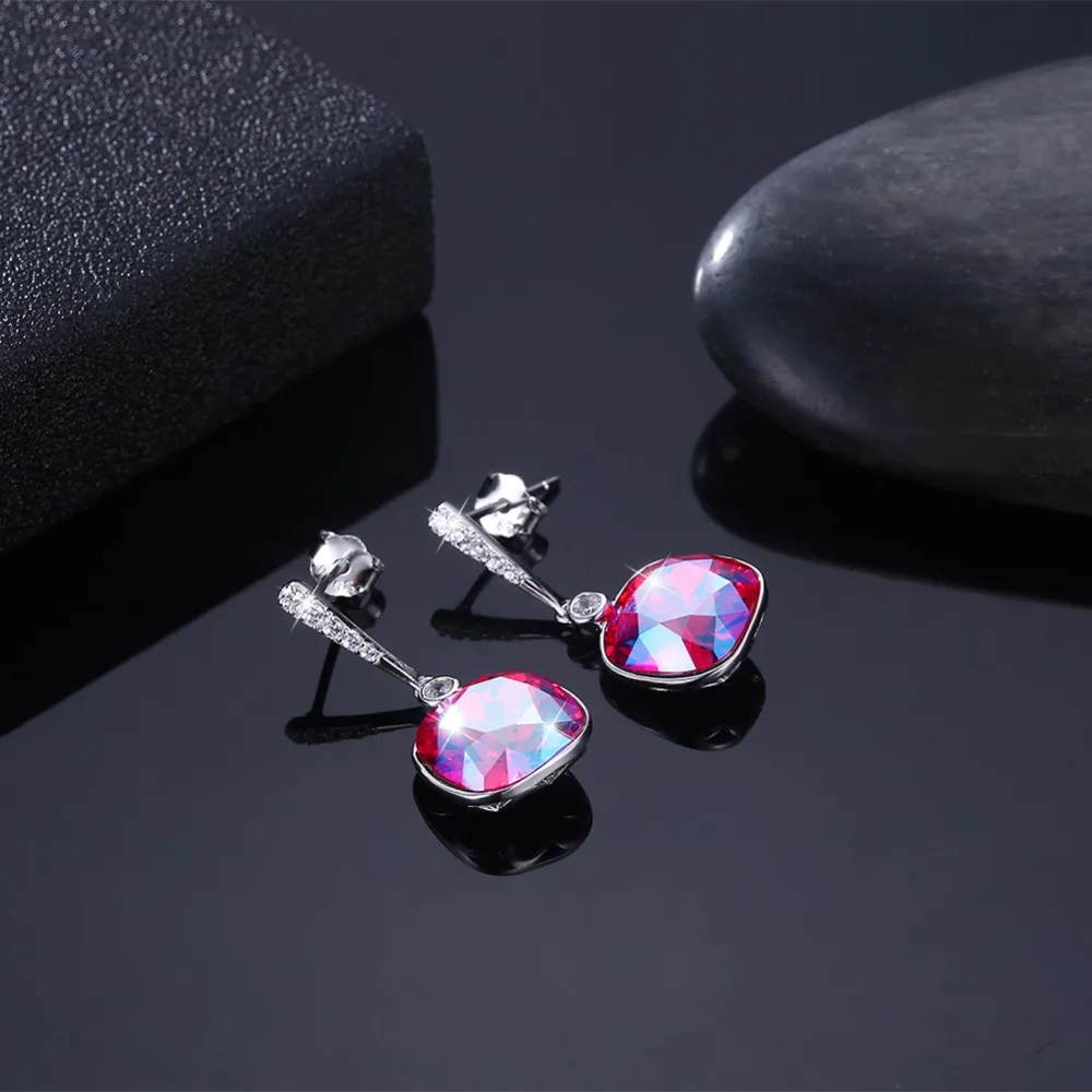 LEKANI кристаллы от Swarovski кошка жемчужные серьги 925 женские серьги ювелирные изделия Элегантный шик простой Brincos 11 цветов подарок