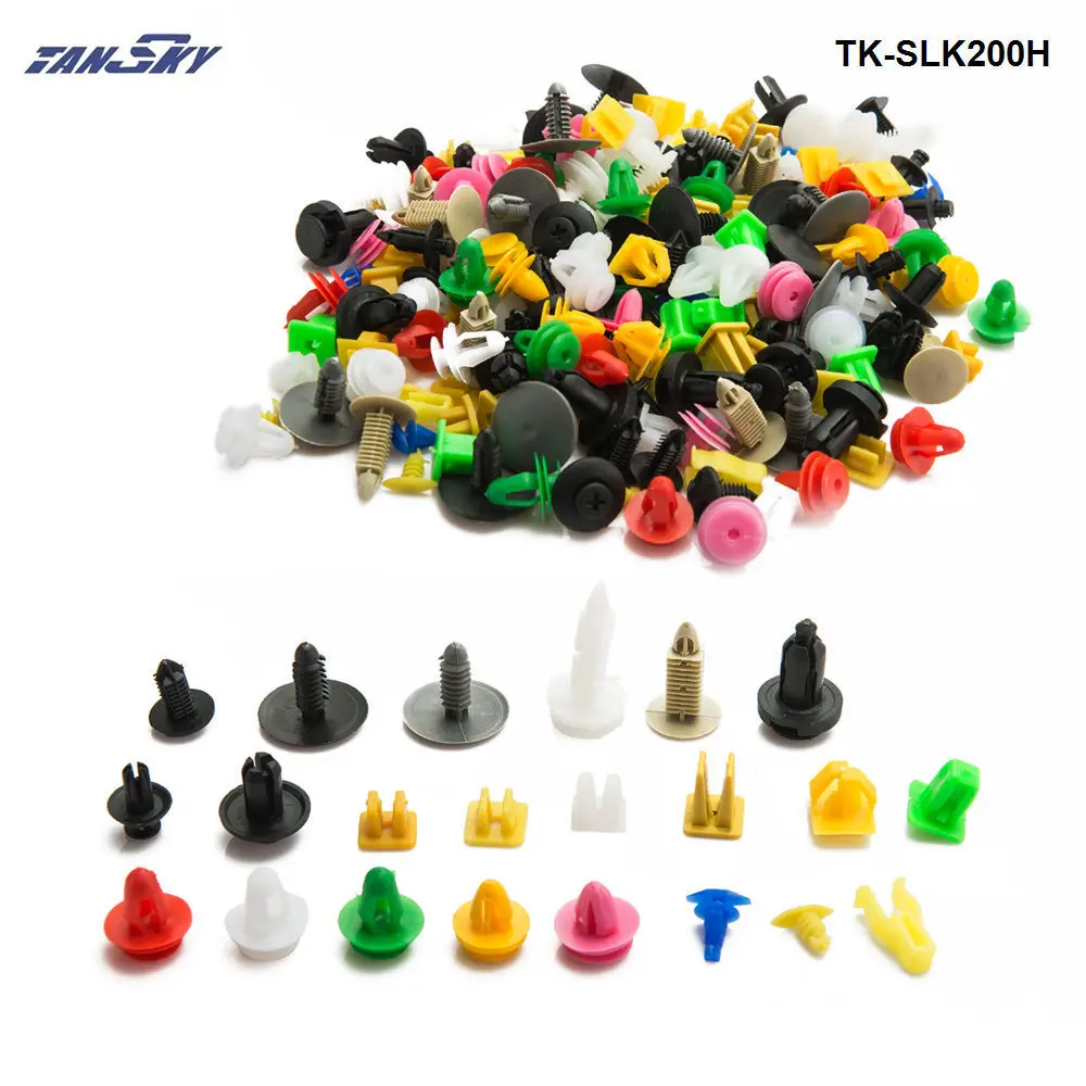 

200 шт./лот универсальные смешанные автомобильные крепежные зажимы для бампера автомобиля фиксаторы автомобильные крепежные заклепки панел...