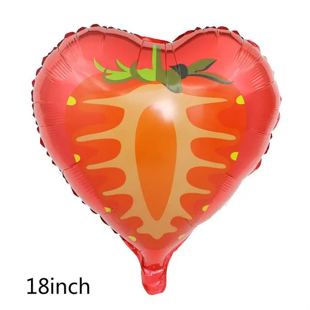 red strawberry 2 шт Гавайские Луау вечерние воздушные шары летние фруктовые круглые воздушные шары из фольги ананас Пальма первый день рождения Декор Детская игрушка подарок - Цвет: red strawberry
