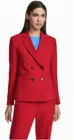 Женский брючный костюм, красный деловой костюм из 2 предметов, для лета