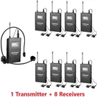 Беспроводная аудиосистема TAKSTAR WTG-500 UHF для туристического гидаСинхронный переводОбучение 1 передатчик + 8 приемников