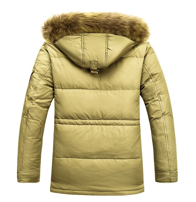 Зимний мужской длинная белая утка пуховики пальто мужчин мода толщиной теплой