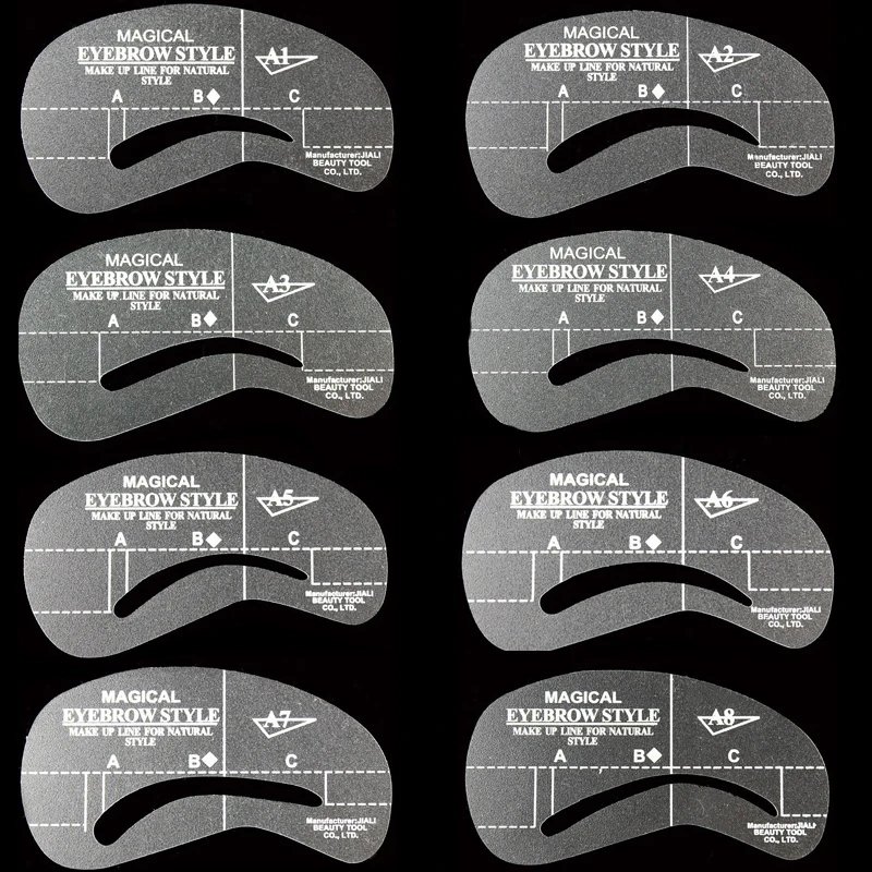 24 Pcs Pro Reusable Eyebrow Stencil Set Eye Brow DIY Drawing Guide Styling Shaping Grooming Template Card Easy Makeup Beauty Kit | Красота и