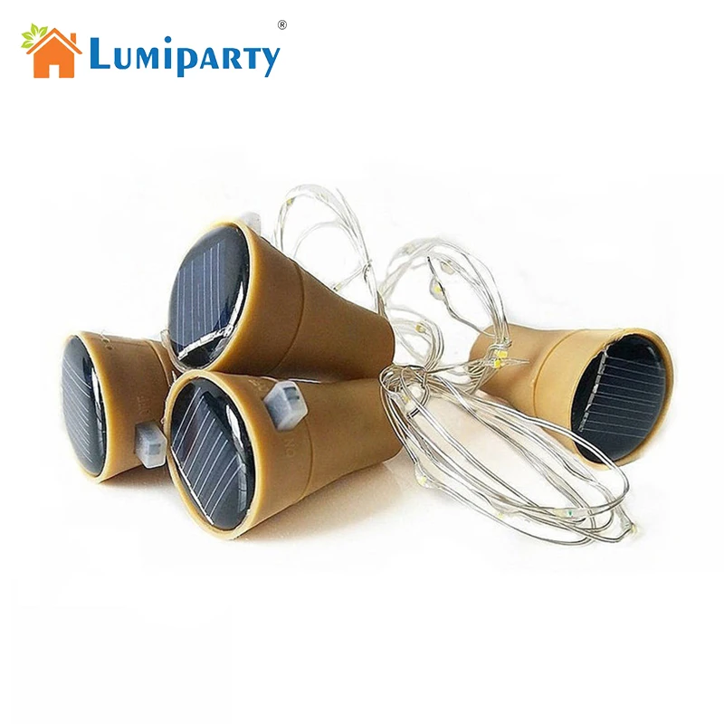 LumiParty 8 светодиодный/10 светодиодный винный флакон на солнечных батареях в форме