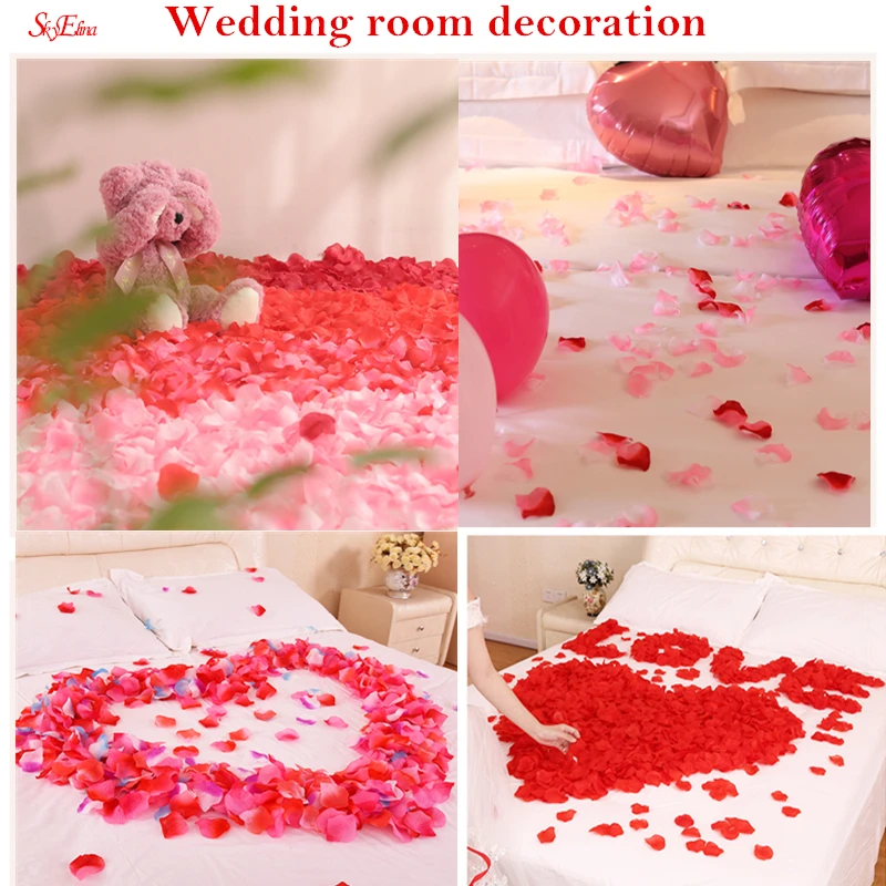 1000pcs 4.5*4.5cm Lifelike Artificial Silk Red Rose Petals Decorations for Wedding Party Marriage bed decoration 7Z SH012-1000 | Дом и сад