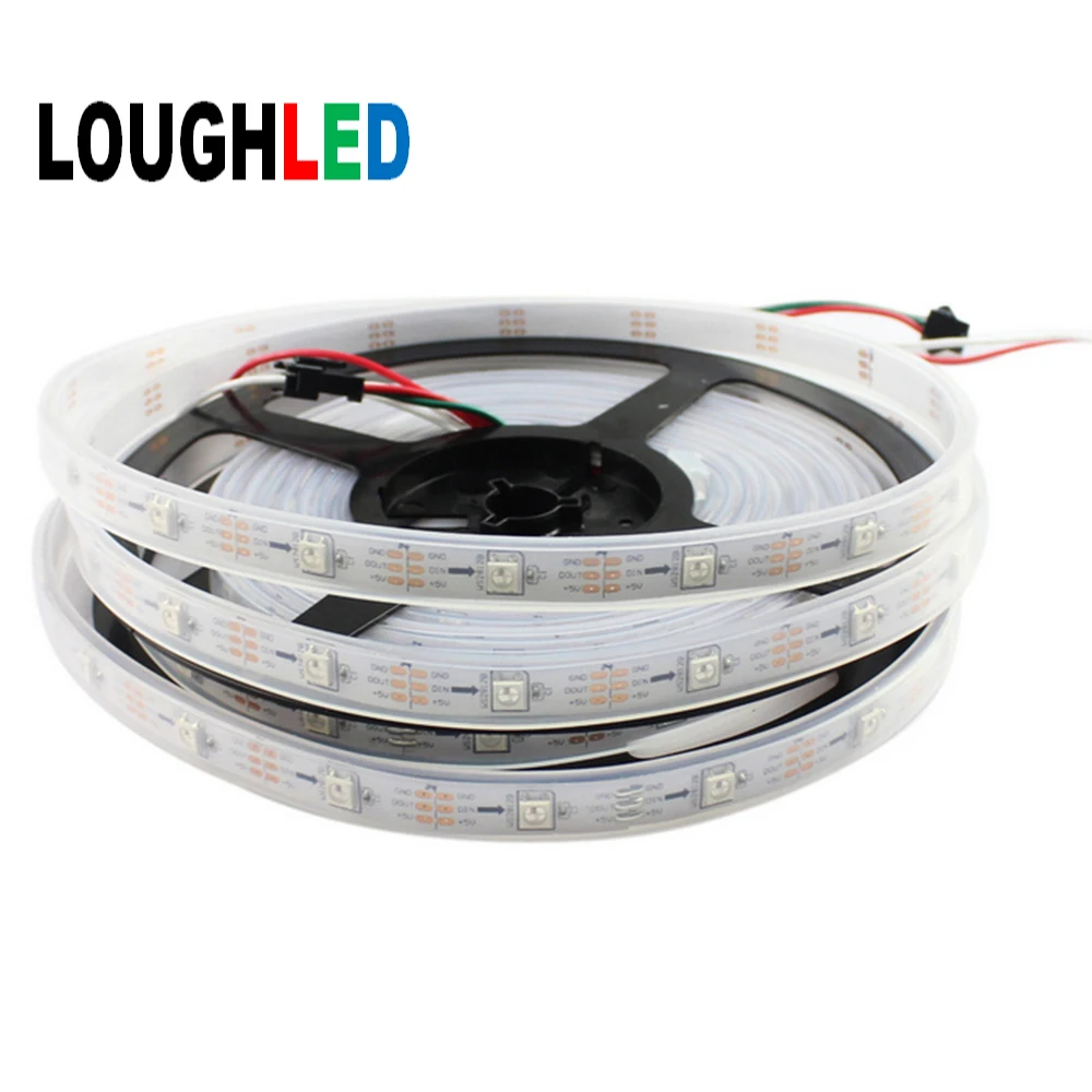 WS2812 точка управления Магия цвета SMD5050 DC5V гибкие Светодиодные ленты 60