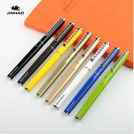 Перьевая ручка Jinhao 699 гладкая чисто белая с серебряной лестницей и зажимом 0 5 мм