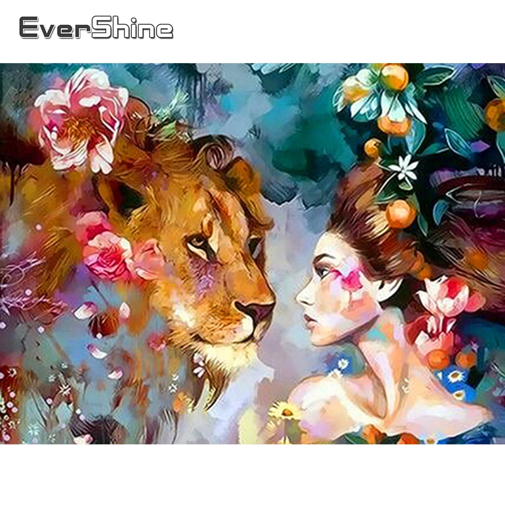 Evershine 5D Сделай Сам Алмазная Вышивка Полный дисплей Девушка картина с квадратными