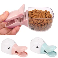1pc cute cartoon pet food scoop plastic duckbilled multi purpose cat dog food spoon pet feeder feeding supplies blue pink