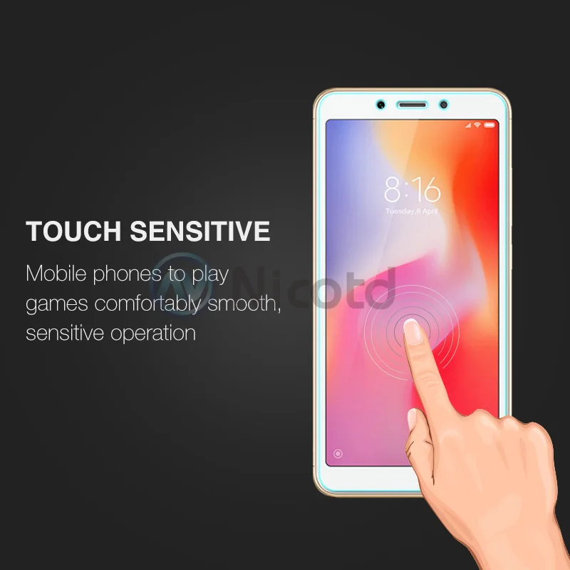 Стекло Nicotd для Xiaomi Redmi 6 Защитная пленка экрана 9H закаленное стекло прозрачная