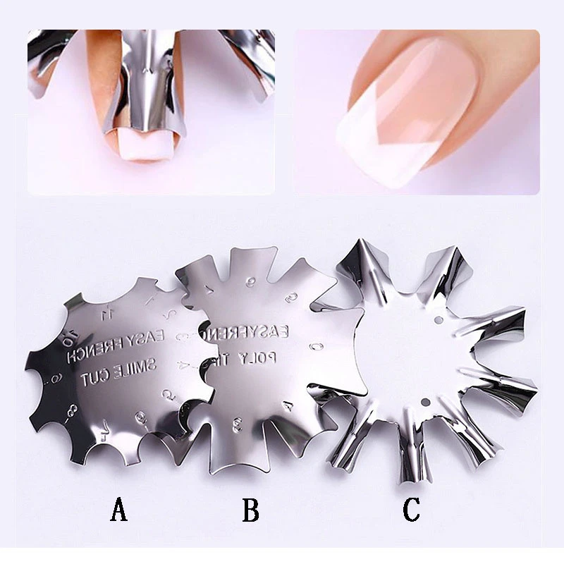 Маникюрный дизайн ногтей стальной шаблон из нержавеющей стали Шаблон для