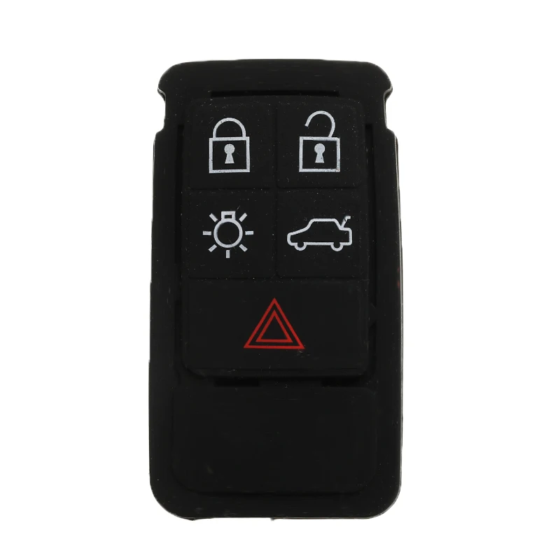 5 кнопок для Volvo S60 S80 XC70 XC90 дистанционный брелок Силиконовая накладка черный резиновый коврик чехол запасные части