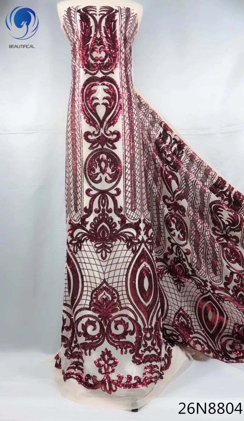 Красивая африканская кружевная ткань с блестками в нигерийском стиле для