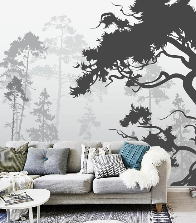

[Self-Adhesive] 3D Misty Black Forest 33 Wall Paper mural Wall Print Decal Wall Murals