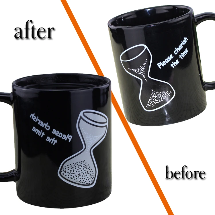 Econoled Tech Battery Color Changing Thermometer Heat Kruzhkus Mug Sensitive Porcelain Tea Coffee Cup | Дом и сад