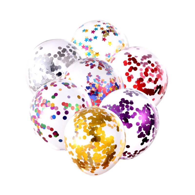 

Melsnajsd12inch aluminum foil confetti transparent birthday baby wedding party festival celebration blessing decorative balloons