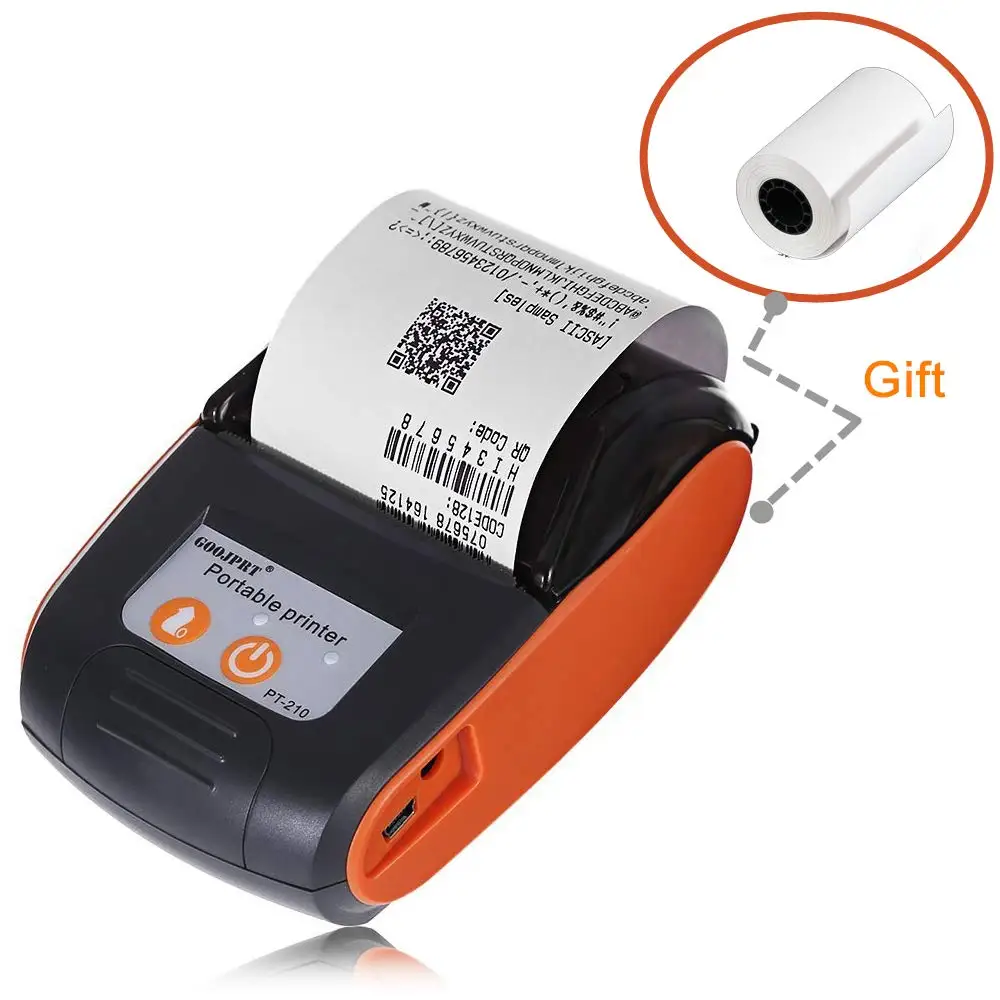 Orange Color POS 58 мм Bluetooth термопринтер Мини Портативный Android IOS Мобильный POS принтер Бесплатный SDK для окна Android принтер IOS - Цвет: Orange Color