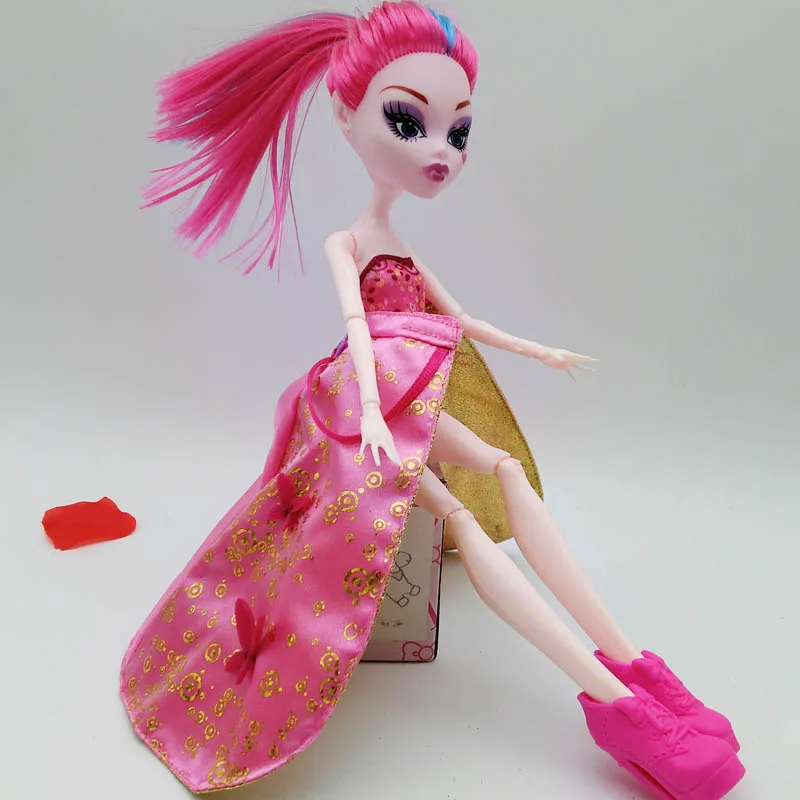 Розовое праздничное платье для куклы Monster High, большое свадебное платье, летние платья, платья, Одежда для куклы Monster High