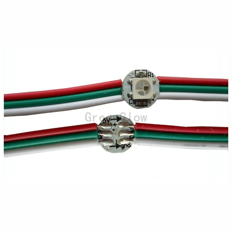 100X APA104 адресуемый 4-контактный светодиодный чип предварительно припаянный на 10 мм радиатор с 10 см проводом Бесплатная доставка