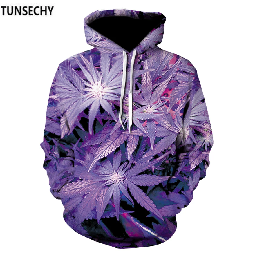 2018TUNSECHY 3D digital printing trend men's purple leaf bodysuits wholesale and retail | Мужская одежда
