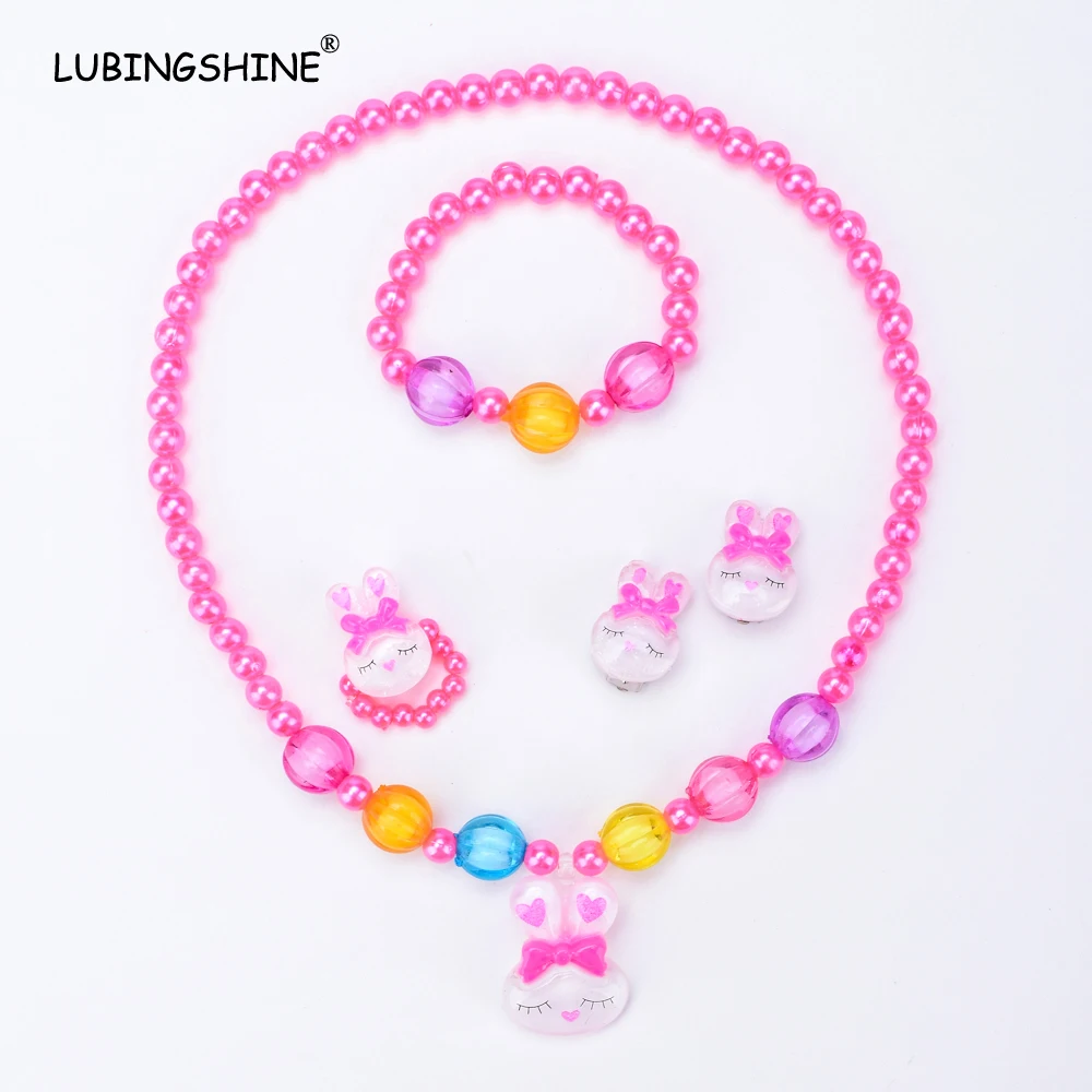 LUBINGSHINE модная Милая Детская серьга ожерелье браслет кольцо на палец ювелирный