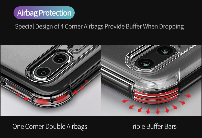Противоударный чехол с "воздушной подушкой" для huawei P20 Lite P30 Honor 7A 7C Pro фотоаппаратов моментальной печати 7S 8 8C 8X9 10 lite Nova 3 3i 4 силиконовый прозрачный мягкий чехол