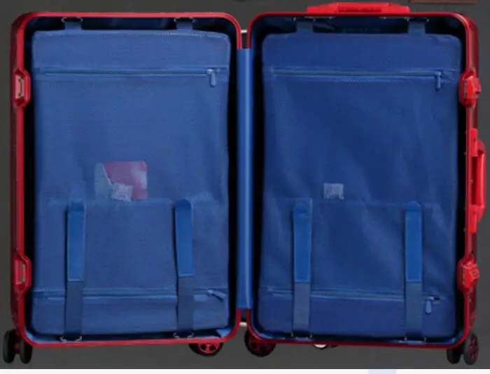 red Carrylove 2" 24" 2" 29" дюймов роскошный брендовый Алюминиевый Чемодан, сумка на колесиках для путешествий - Цвет: red