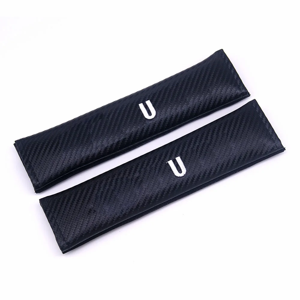 2 шт. углеродного волокна Накладка для ремня безопасности автомобиля плечо