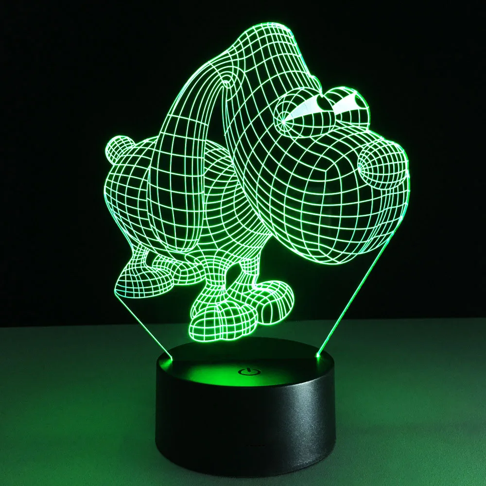 Собака ночник Childlike 3d Led Настольная лампа детский подарок Luminaria красочные