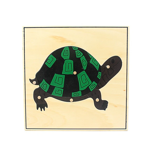 tortoise Игрушки для малышей Монтессори цветок/растение/Животные головоломка для детей дерево для раннего образования дошкольного обучения - Цвет: tortoise