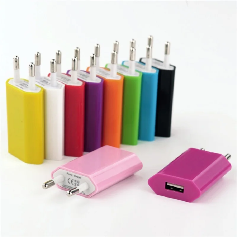 Adaptador de corriente USB para Xiaomi, cargador de pared con enchufe europeo de 5V CA, Micro Usb para Apple Iphone 6 Plus, LG HTC, Samsung, Adaptador Usb