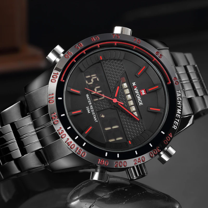 Топ люксовый бренд NAVIFORCE Модные мужские спортивные часы мужские кварцевые аналоговые часы мужские полностью Стальные наручные часы Relogio Masculino