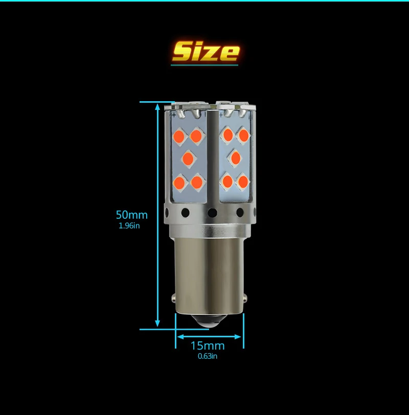 NAO 2 шт. p21w светодиодные лампы ba15s led CANBUS без ошибок автомобиля 1156 led 12 В АВТО py21w bau15s 19 Вт 2600LM Поворотная сигнальная лампа задний тормозной светильник