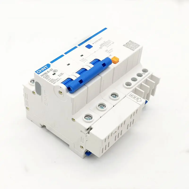 Новый автоматический выключатель CHINT RCBO NXBLE-32 3P + N 30mA C6A 10A 16A 20A 25A 32A - купить по
