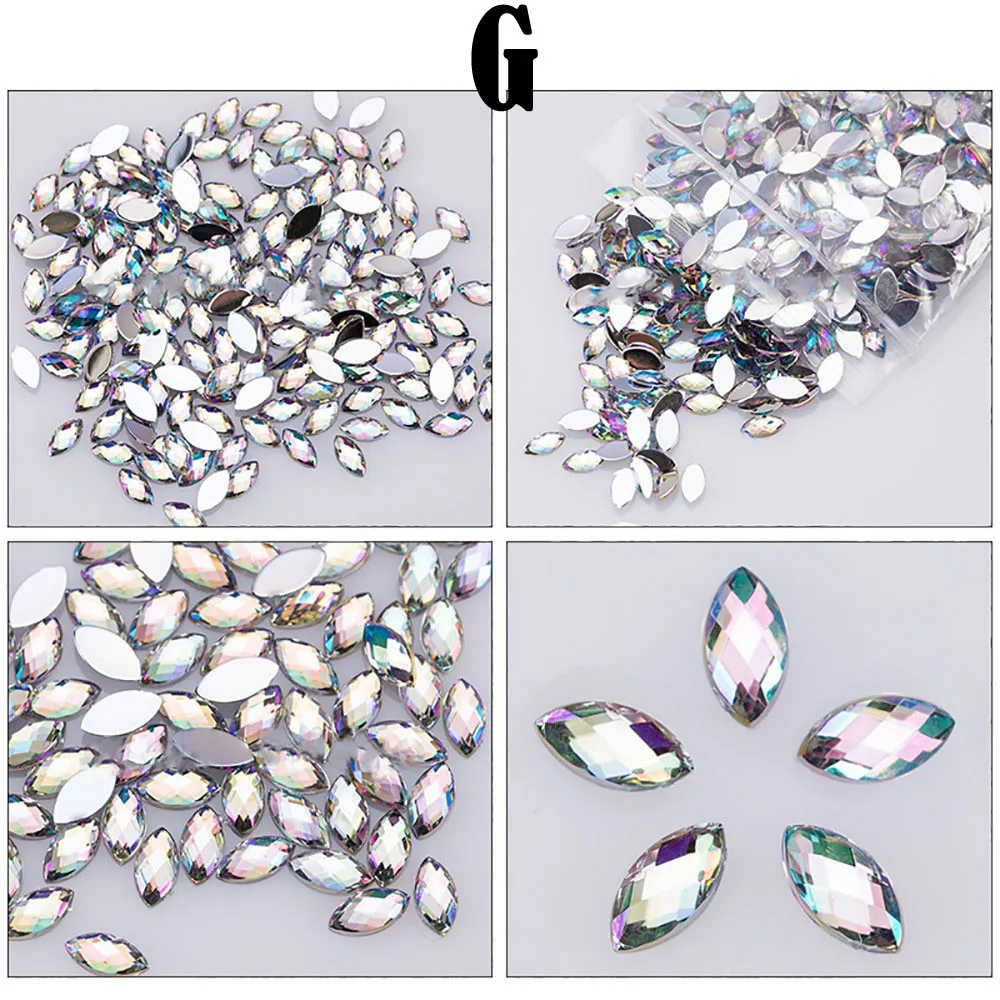 Наружная Женская мода 500 шт. блестящие стразы лошадиный глаз 3D клей акриловые