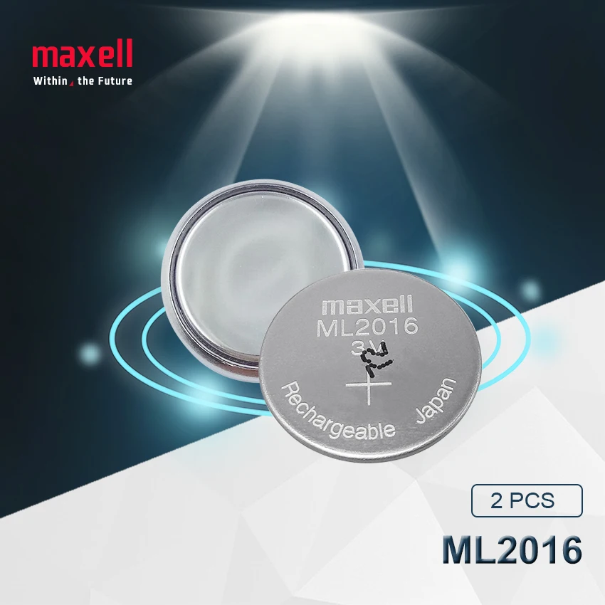2 шт. оригинальные литий ионные перезаряжаемые батарейки Maxell ML2016 ML 2016 3 в|Часовые