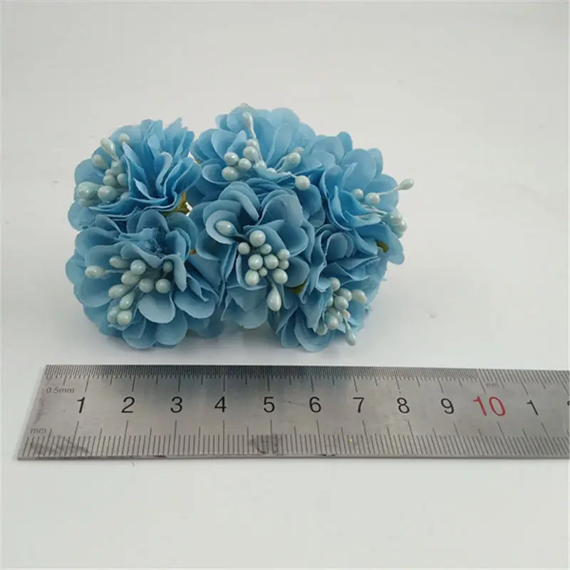 6 шт./лот миниатюрный Шелковый Искусственный букет роз свадебное украшение