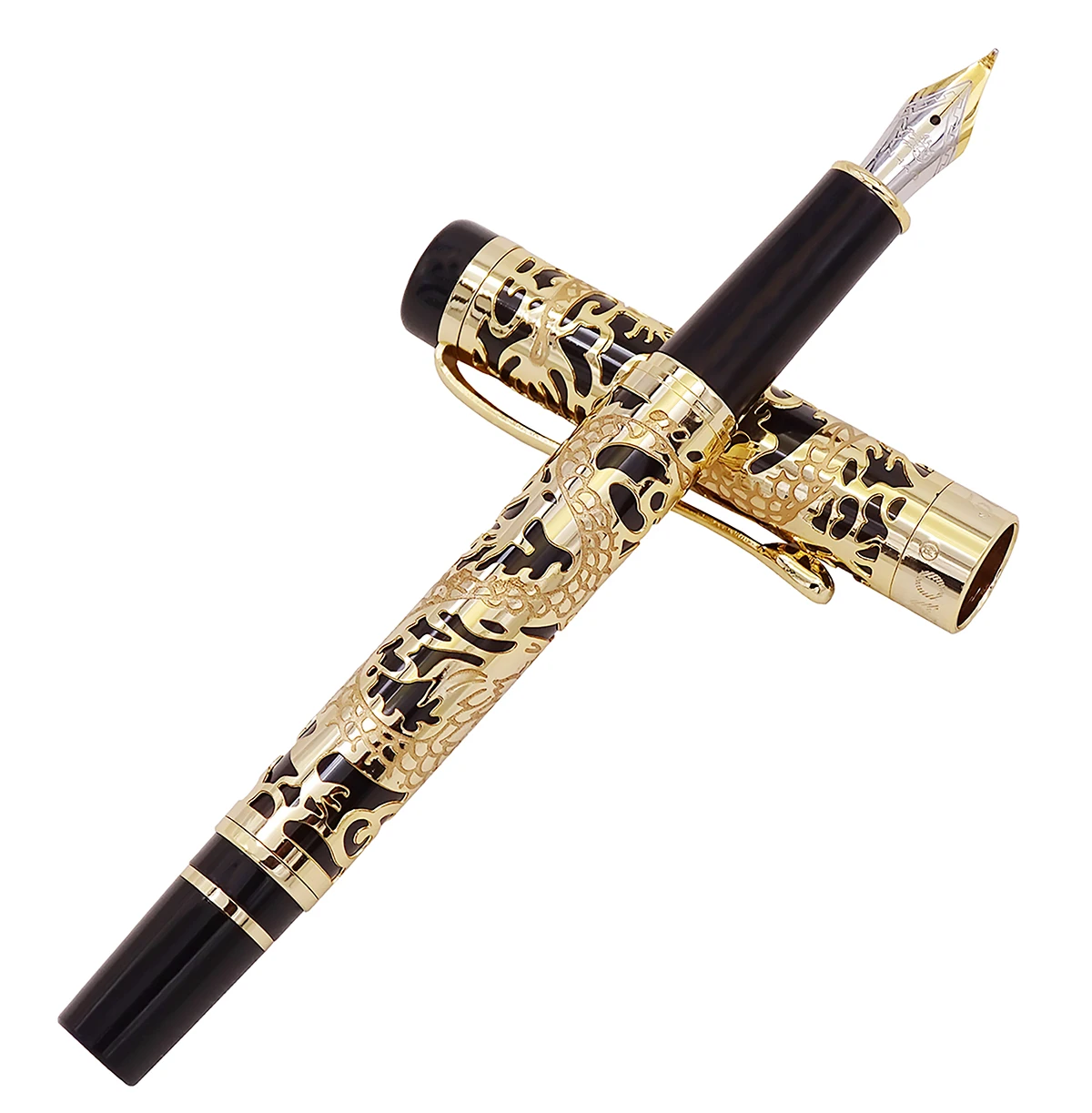 Jinhao 5000 винтажная Роскошная металлическая ручка-перьевая ручка с резьбой по