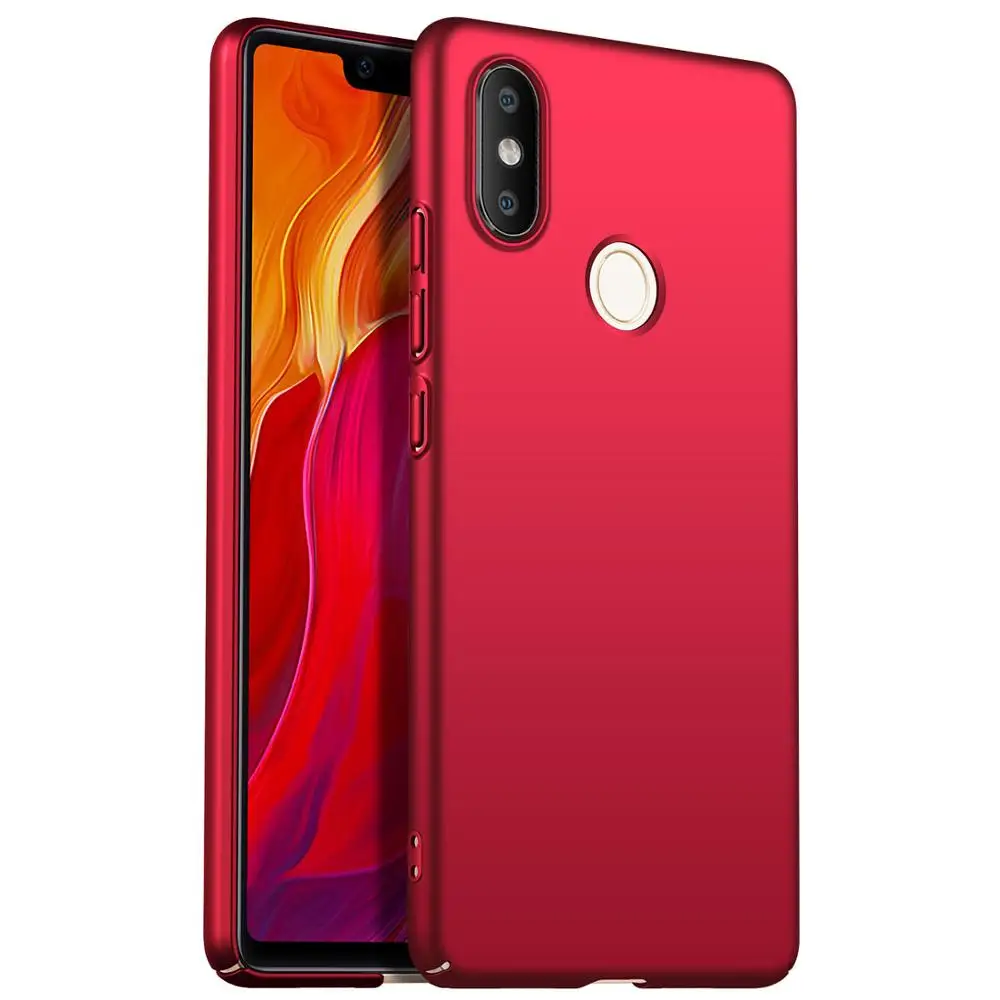 Чехол для Xiaomi mi 8se 6 5S 4 4c Note 2 5C Чехол mi 5S plus тонкий ПК гладкая кожа матовый чехол для телефона для Xio mi x mi X2S задняя крышка - Цвет: Красный
