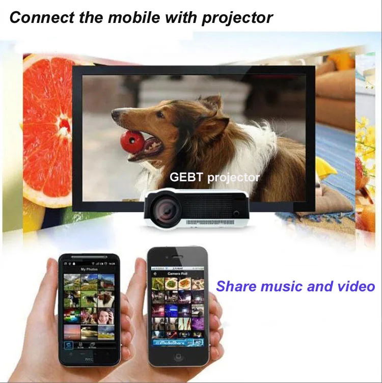 5500 люмен Smart Android 4.4 ЖК-Телевизор LED проектор Full HD аксессуары 1920x1080 3D домашний