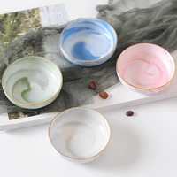 chic luxury ceramic bowl gray blue pink green bowls baby adult dish soy fruit food feeding bowl anniversary gift tableware 1pcs