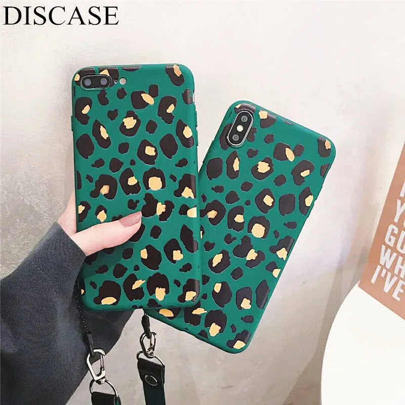 DISCASE простой темно зеленый милый леопардовый чехол для телефона iphone XR XS MAX 6 6s 8 7plus